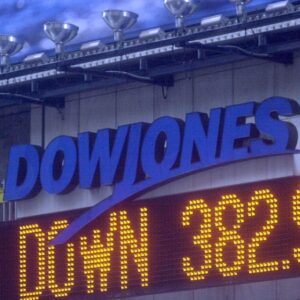 Dow Jones sign in New York